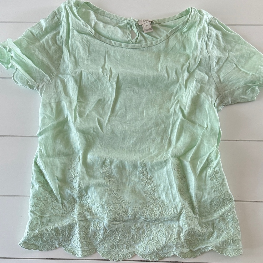 J. Crew Light Green Short Sleeve Top